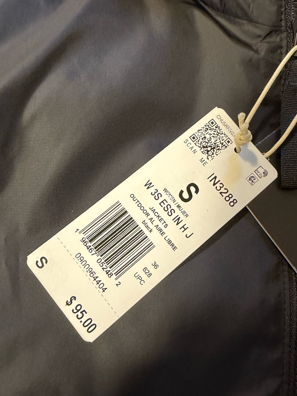 adidas Black Hooded Jacket with White Stripe Accents - Picture 4 of 6